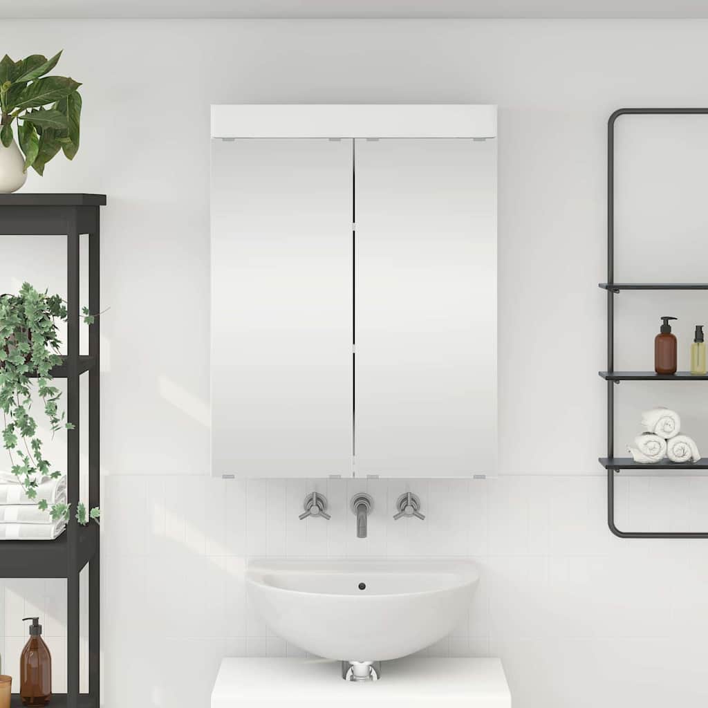Mobiletto per specchio da bagno TULUM Bianco 60 x 16,5 x 78 cm | homemem39