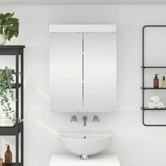 Mobiletto per specchio da bagno TULUM Bianco 60 x 16,5 x 78 cm | homemem39