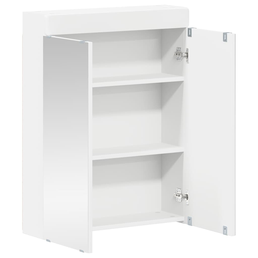 Mobiletto per specchio da bagno TULUM Bianco 60 x 16,5 x 78 cm | homemem39
