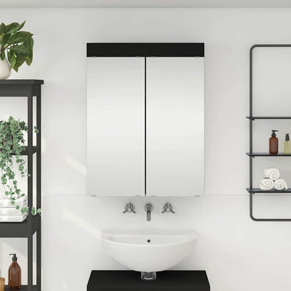 Mobiletto per specchio da bagno TULUM Nero 60 x 16,5 x 78 cm | homemem39