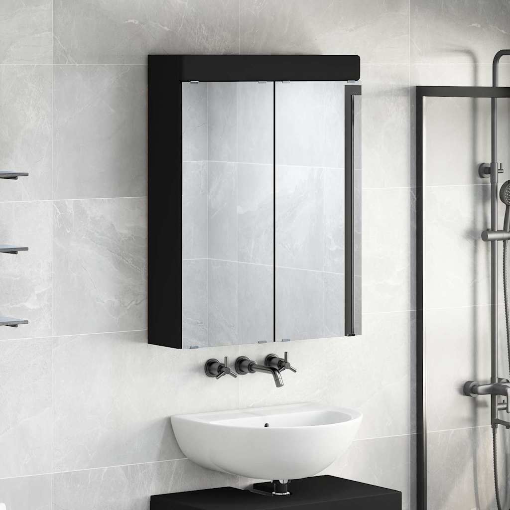 Mobiletto per specchio da bagno TULUM Nero 60 x 16,5 x 78 cm | homemem39