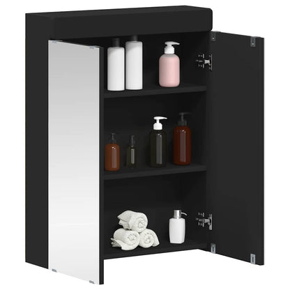 Mobiletto per specchio da bagno TULUM Nero 60 x 16,5 x 78 cm | homemem39