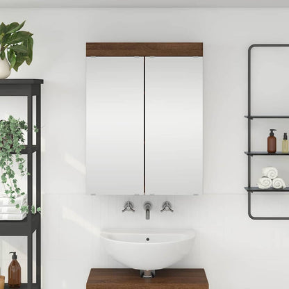 Mobiletto per specchio da bagno TULUM Rovere Marrone | homemem39
