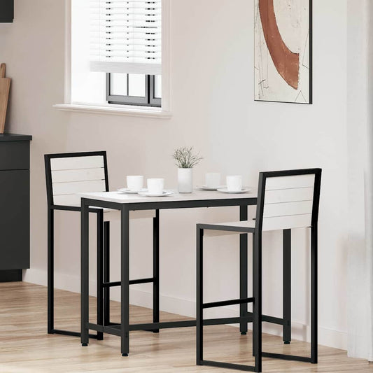 tavolo Bianco 100 x 50 x 77 cm Legno ingegnerizzato e acciaio - homemem39