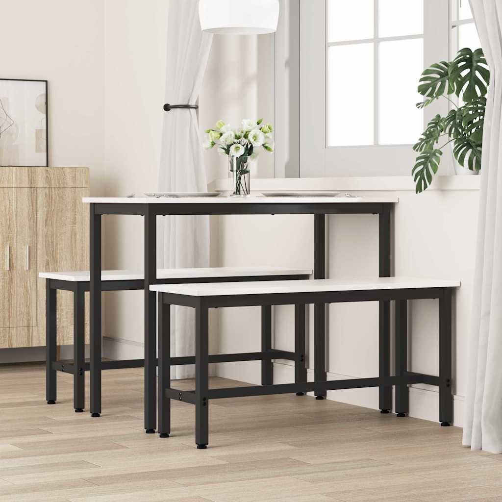 Panchina da pranzo 2 pcs Bianco 100 x 32,5 x 49 cm