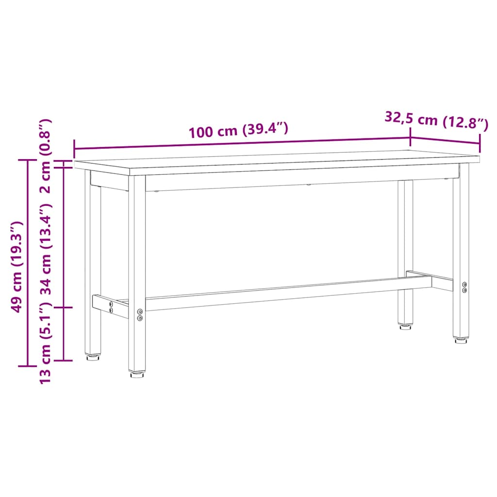 Panchina da pranzo 2 pcs Bianco 100 x 32,5 x 49 cm | homemem39