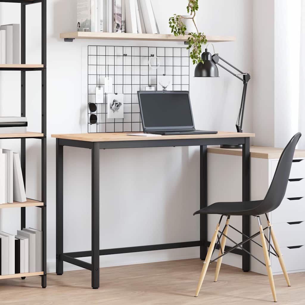 tavolo Naturale 100 x 50 x 77 cm Legno ingegnerizzato e acciaio | homemem39