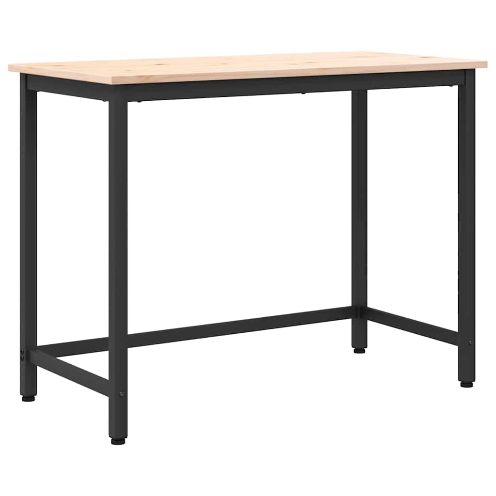 tavolo Naturale 100 x 50 x 77 cm Legno ingegnerizzato e acciaio | homemem39