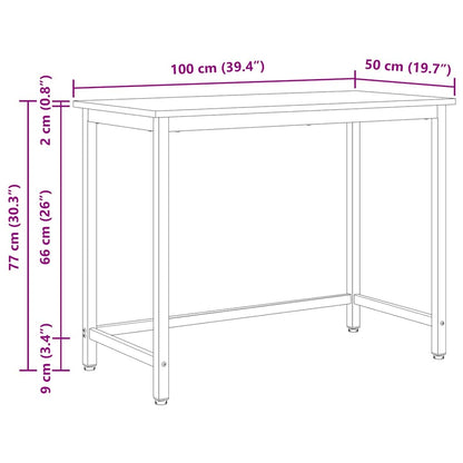 tavolo Naturale 100 x 50 x 77 cm Legno ingegnerizzato e acciaio | homemem39