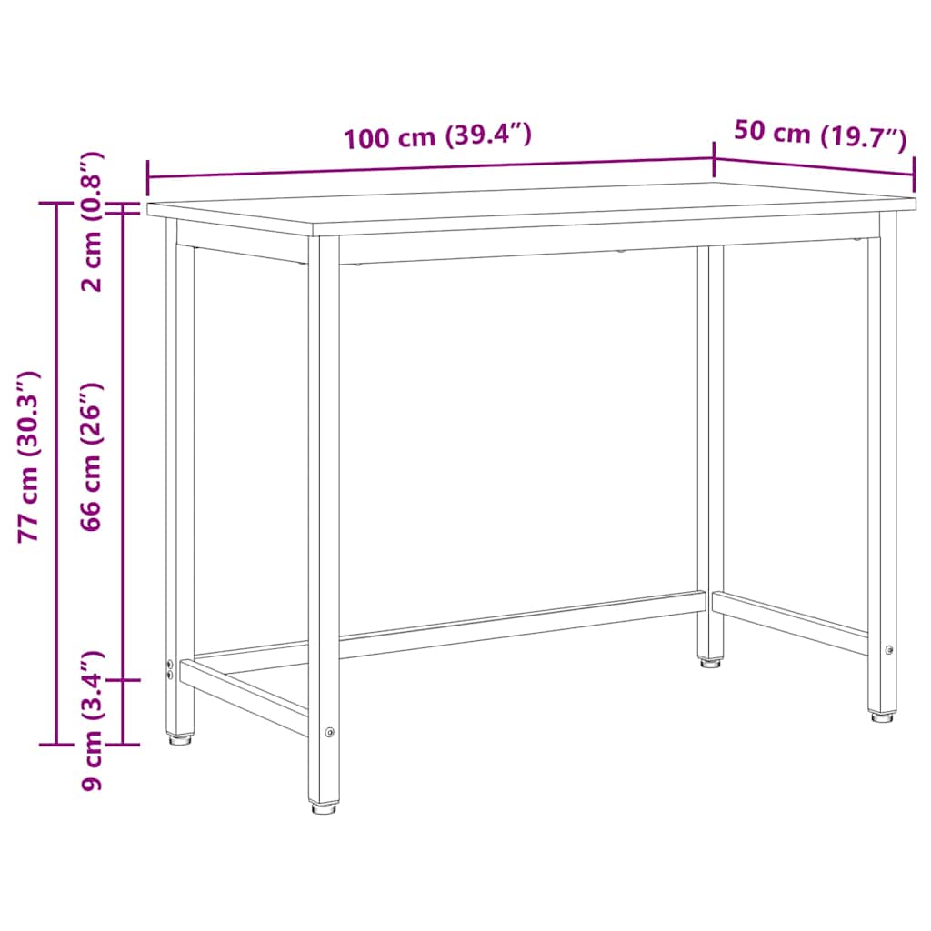 tavolo Bianco 100 x 50 x 77 cm Legno ingegnerizzato e acciaio | homemem39