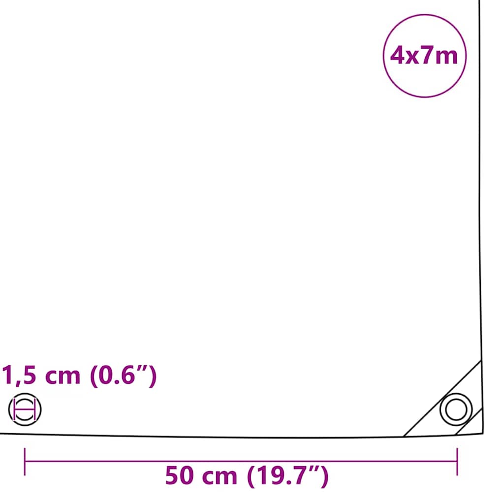 Telo 650g / m² Marrone 4 x 7 m Tela con rivestimento in PVC