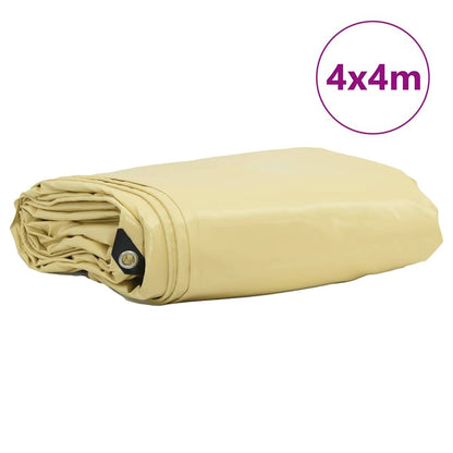 Telo 650g / m² Beige 4 x 4 m Tela con rivestimento in PVC