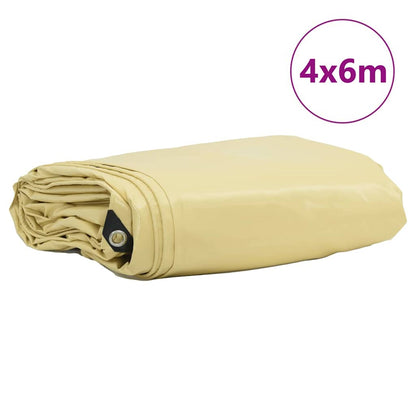 Telo 650g / m² Beige 4 x 6 m Tela con rivestimento in PVC