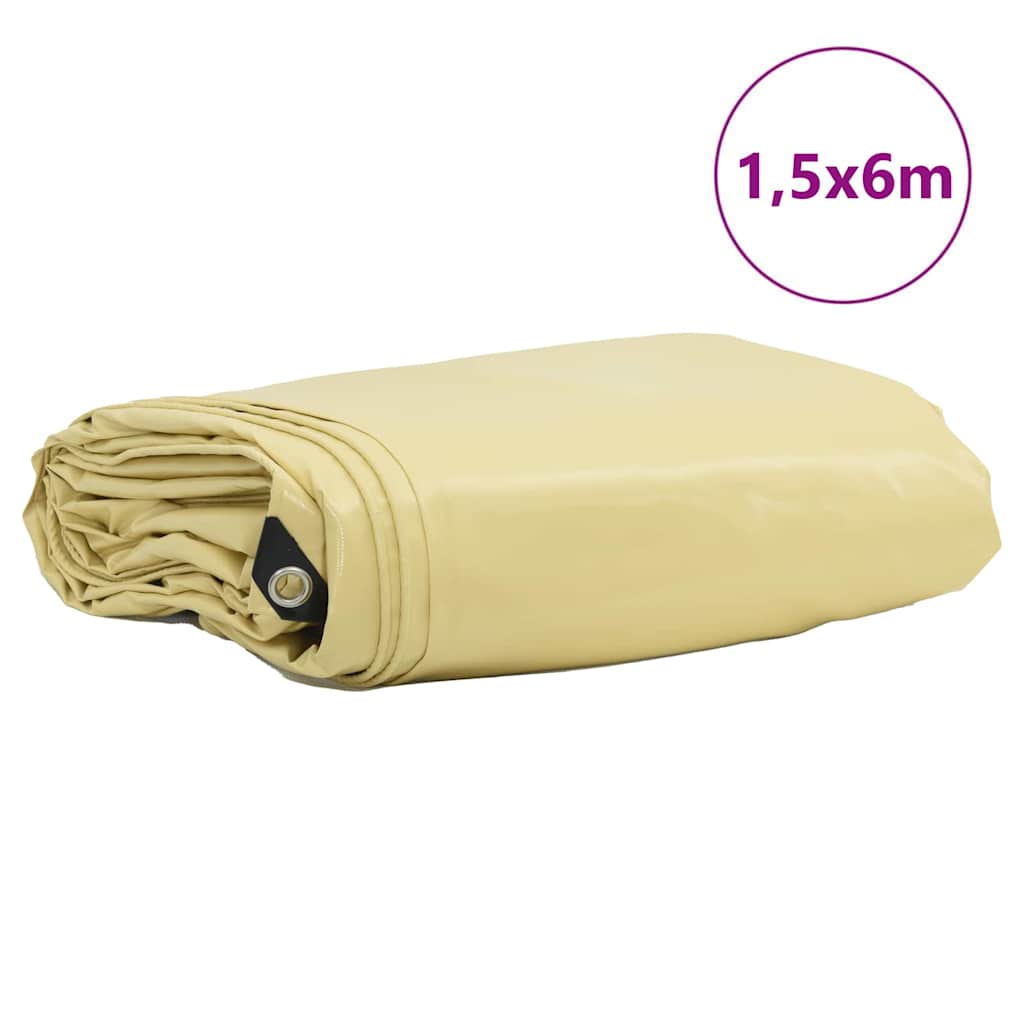 Telo 650g / m² Beige 1,5 x 6 m Tela con rivestimento in PVC