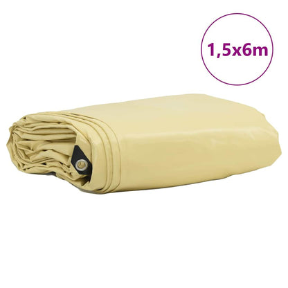 Telo 650g / m² Beige 1,5 x 6 m Tela con rivestimento in PVC
