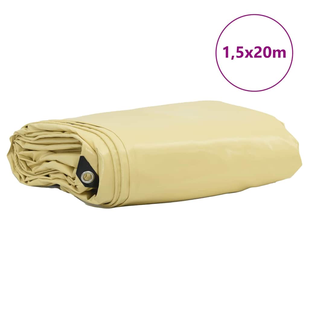 Telo 650g / m² Beige 1,5 x 20 m Tela con rivestimento in PVC
