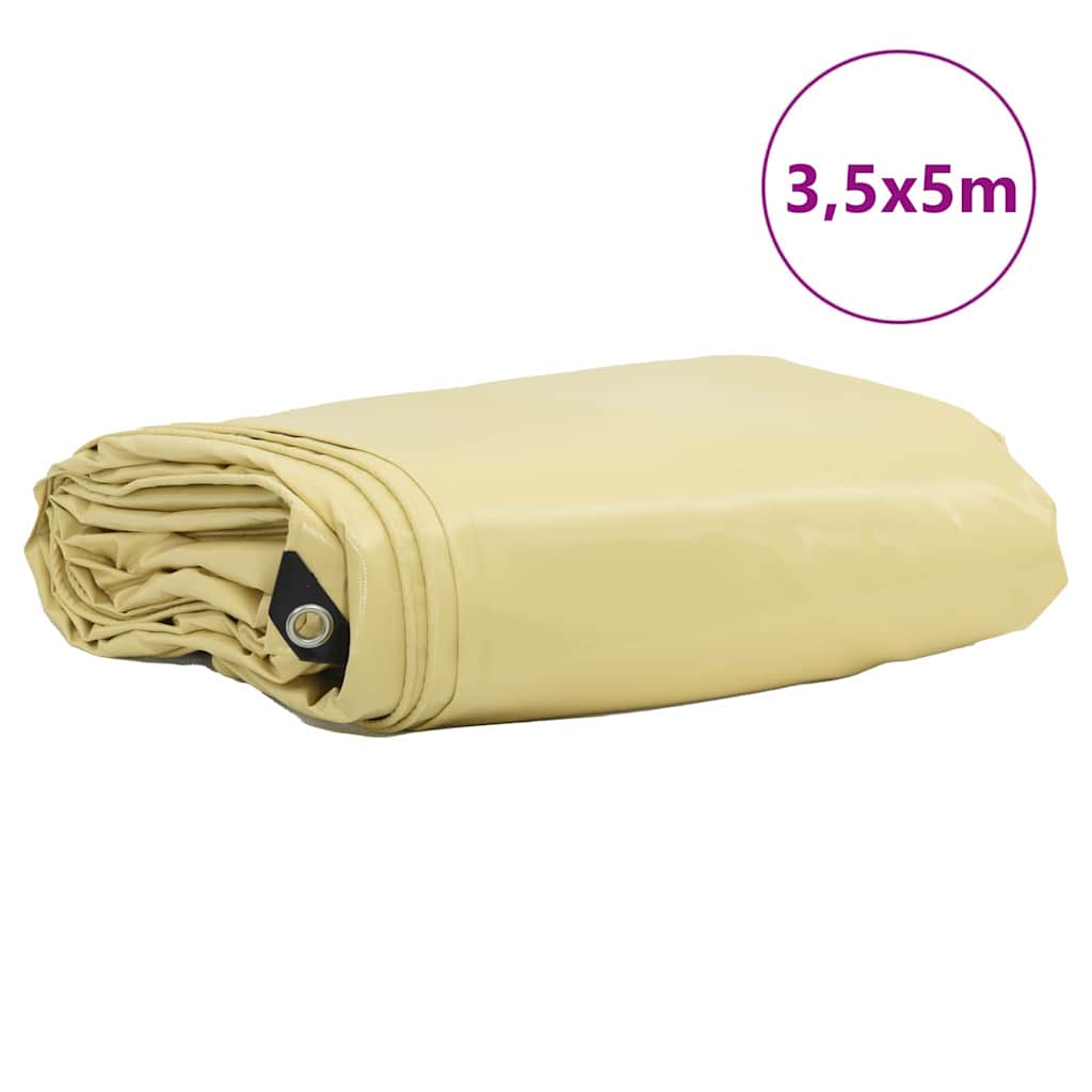 Telo 650g / m² Beige 3,5 x 5 m Tela con rivestimento in PVC