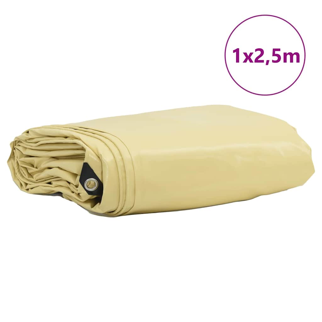 Telo 650g / m² Beige 1 x 2,5 m Tela con rivestimento in PVC