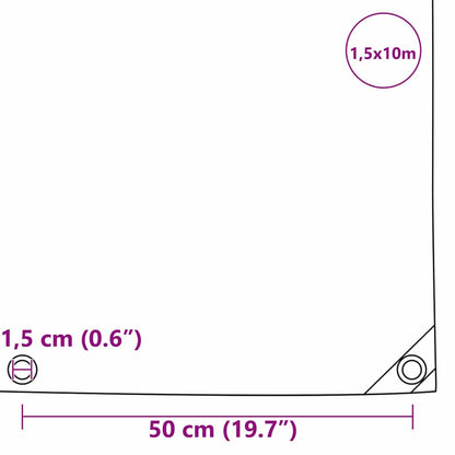 Telo 650g / m² Verde oliva 1,5 x 10 m