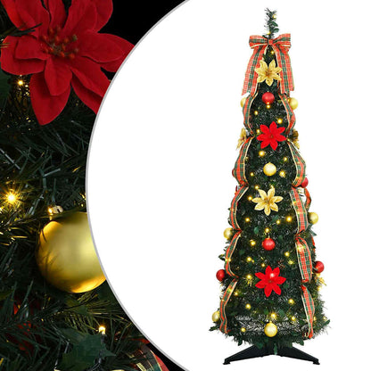 Albero di Natale artificiale con 50 LED Verde 120 cm PVC