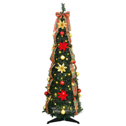 Albero di Natale artificiale con 50 LED Verde 120 cm PVC
