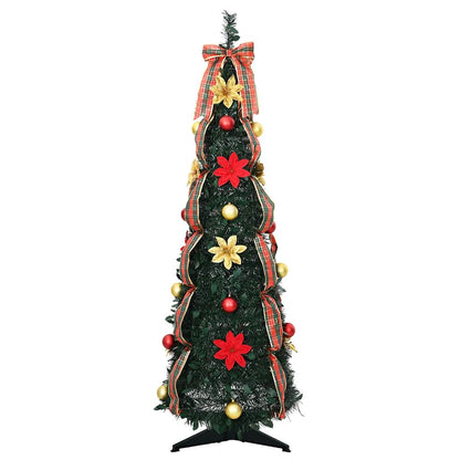Albero di Natale artificiale con 50 LED Verde 120 cm PVC