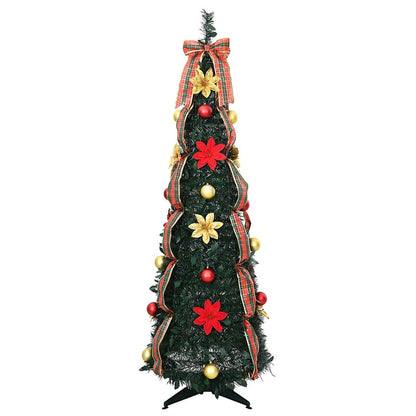 Albero di Natale artificiale con 100 LED Verde 150 cm PVC
