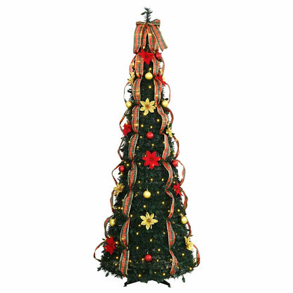Albero di Natale artificiale con 150 LED Verde 180 cm PVC
