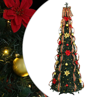 Albero di Natale artificiale con 200 LED Verde 210 cm PVC