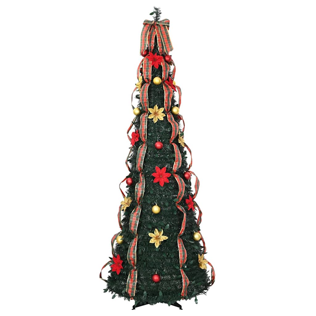 Albero di Natale artificiale con 200 LED Verde 210 cm PVC