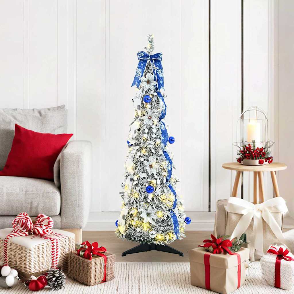 Albero di Natale artificiale con 50 LED Verde 120 cm PVC