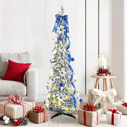 Albero di Natale artificiale con 100 LED Verde 150 cm PVC