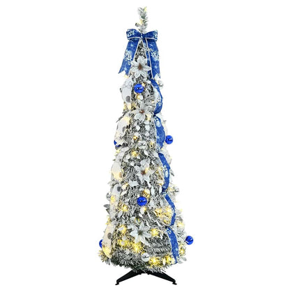 Albero di Natale artificiale con 100 LED Verde 150 cm PVC