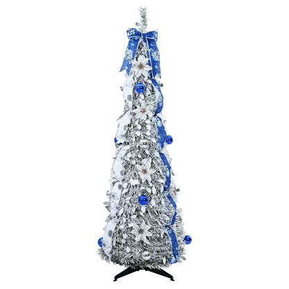 Albero di Natale artificiale con 100 LED Verde 150 cm PVC
