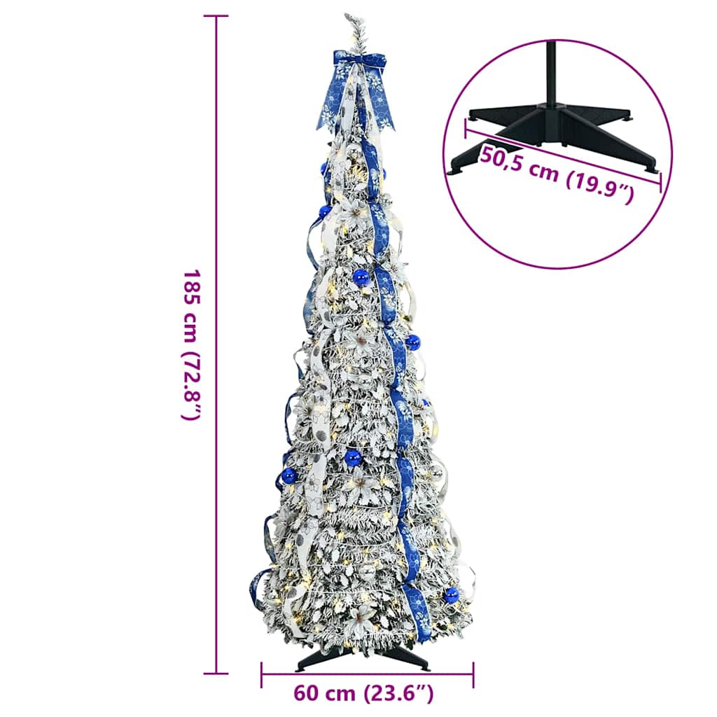 Albero di Natale artificiale con 150 LED Verde 180 cm PVC