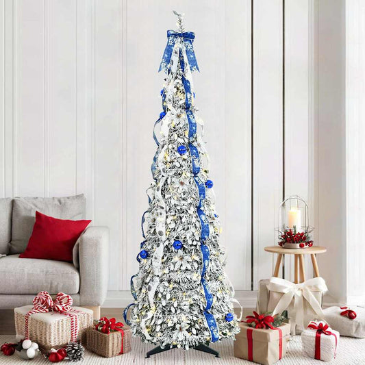 Albero di Natale artificiale con 200 LED Verde 210 cm PVC