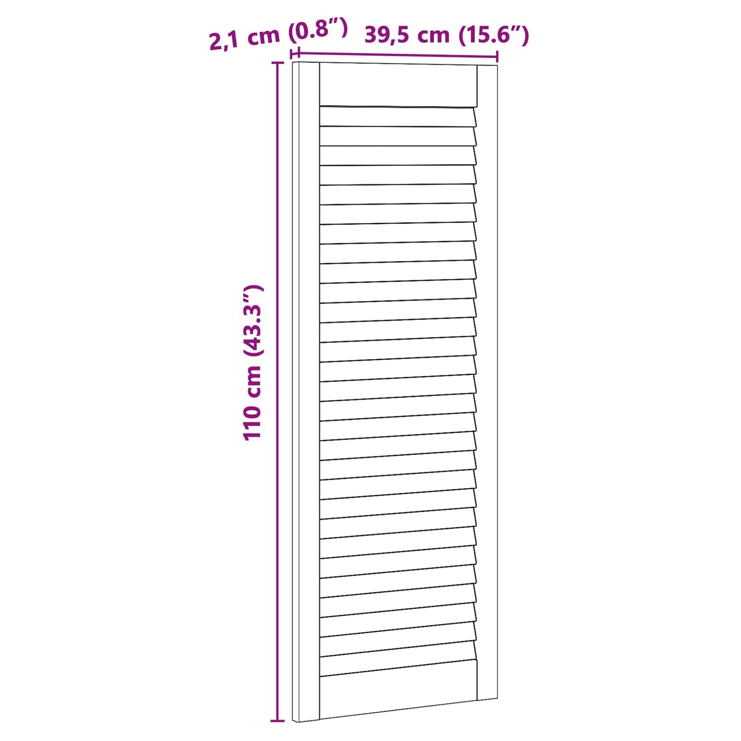 Porta per Armadio con porta 4 pcs Naturale 110 x 2,1 x 39,5 cm