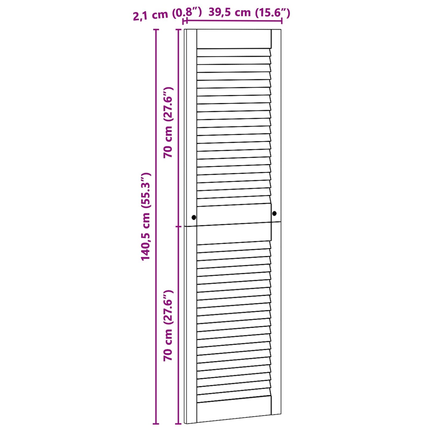 Porta per Armadio 4 pcs Naturale 140,5 x 2,1 x 39,5 cm