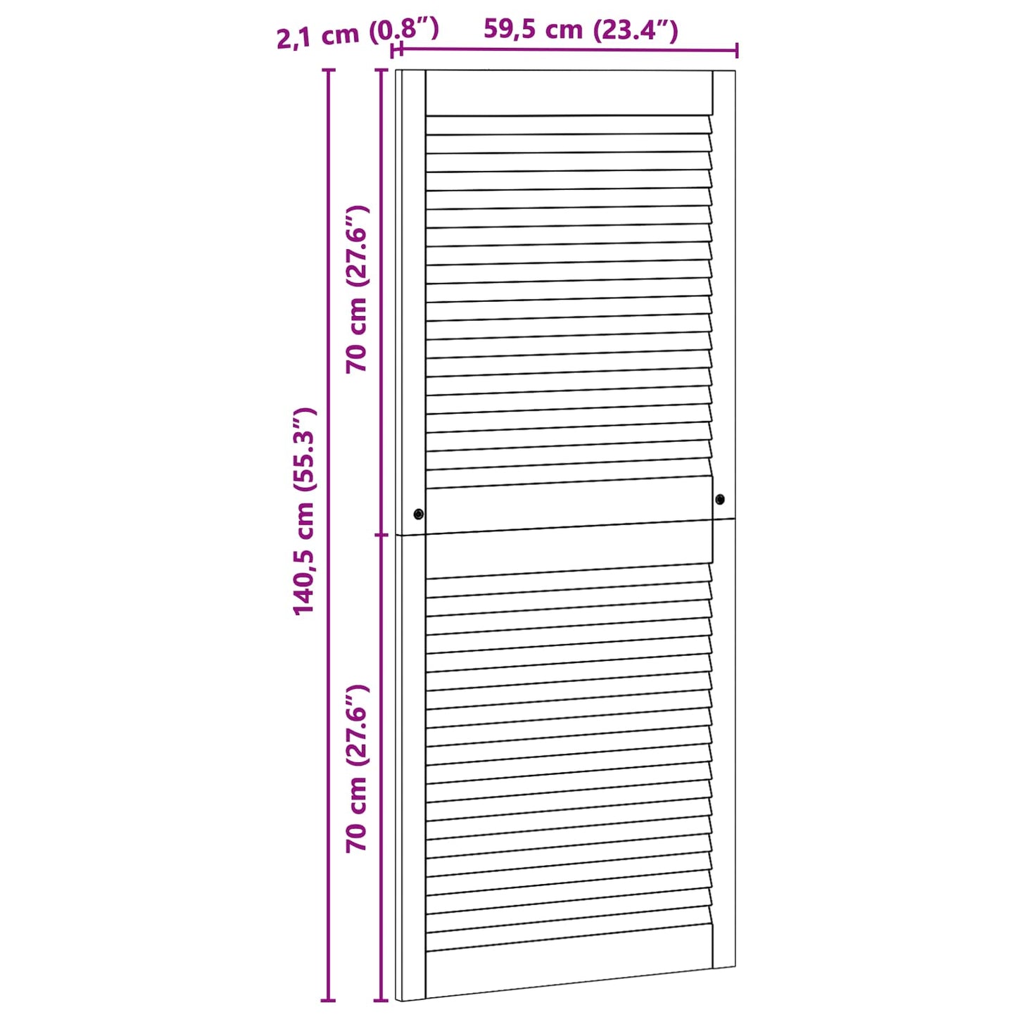 Porta per Armadio 4 pcs Naturale 140,5 x 2,1 x 59,5 cm | homemem39