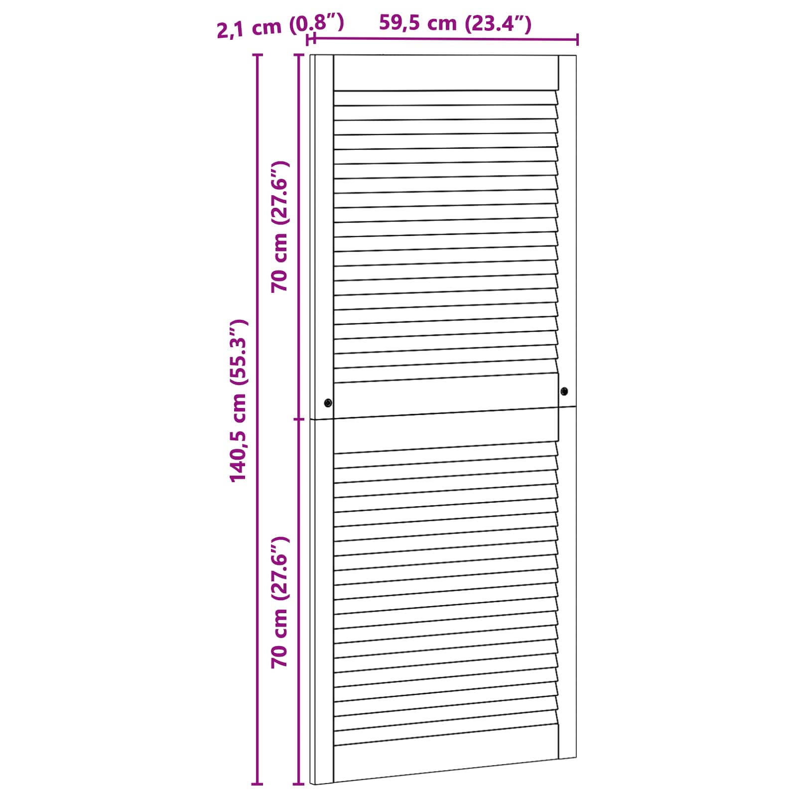 Porta per Armadio 4 pcs Naturale 140,5 x 2,1 x 59,5 cm | homemem39