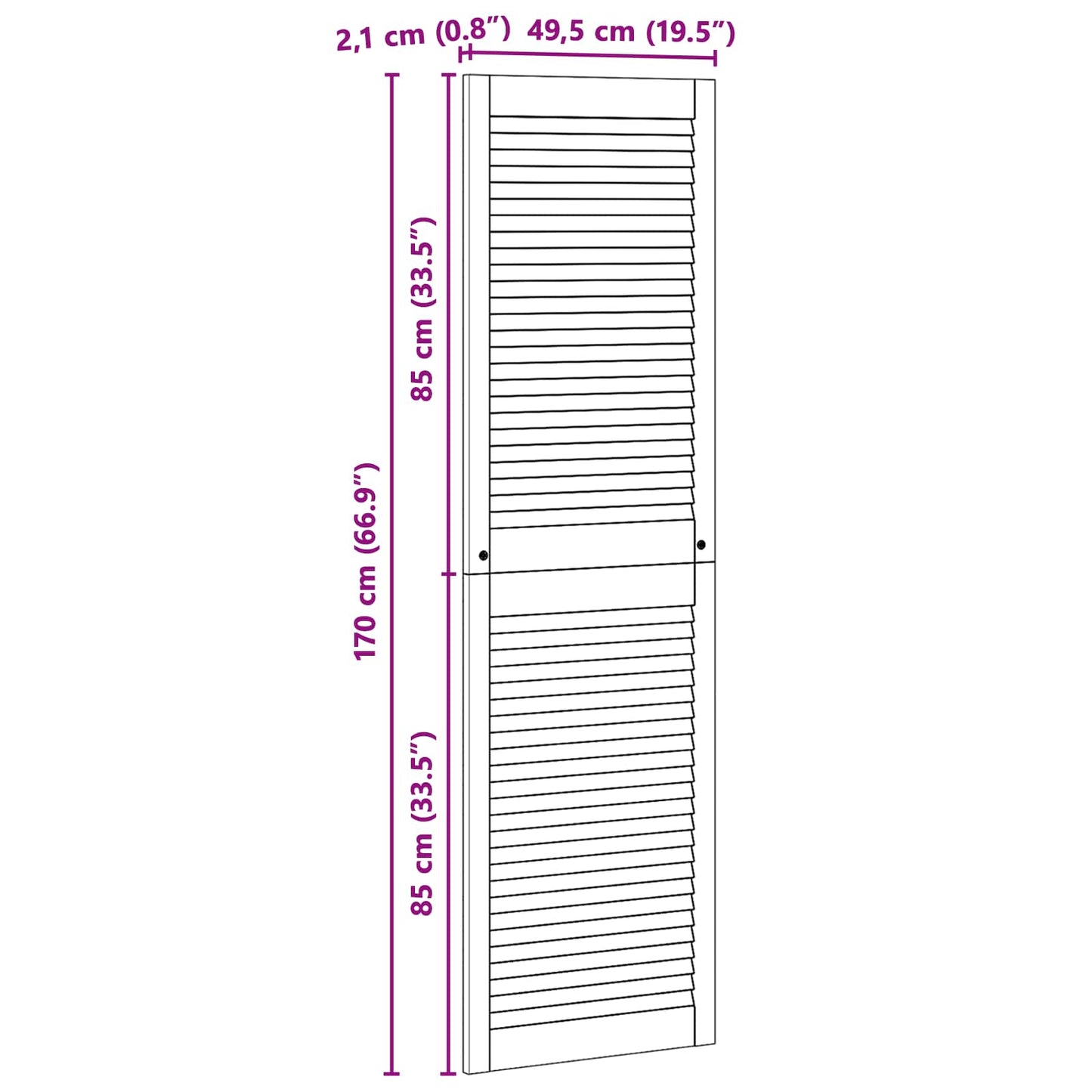 Porta per Armadio con porta 4 pcs Naturale 170 x 2,1 x 49,5 cm