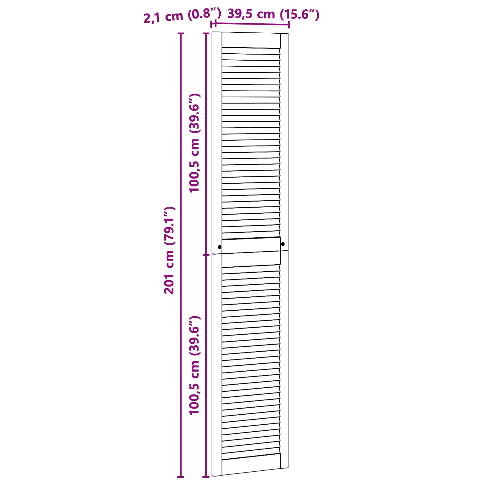 Porta per Armadio con porta 4 pcs Naturale 201 x 2,1 x 39,5 cm | homemem39