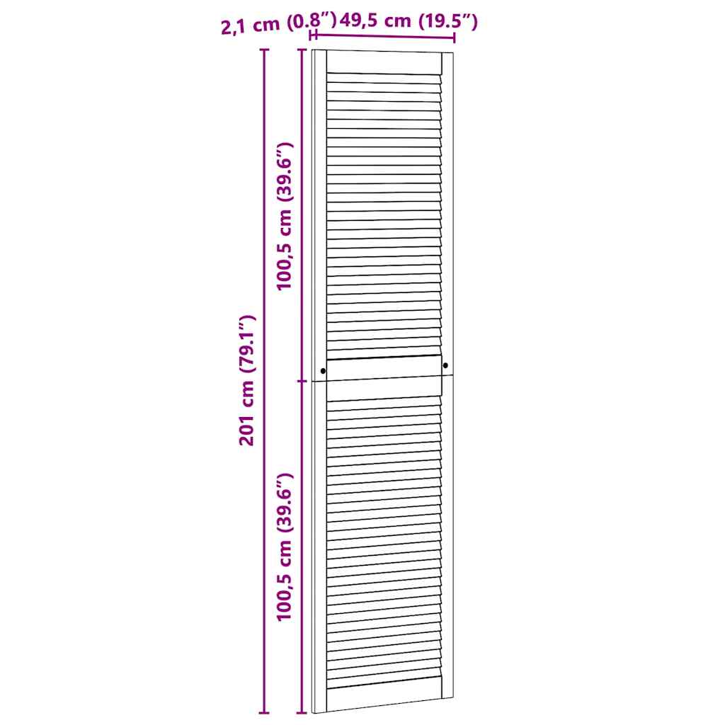 Porte per Armadi con porta 4 pcs Marrone 201 x 49.5 x 2.1 cm