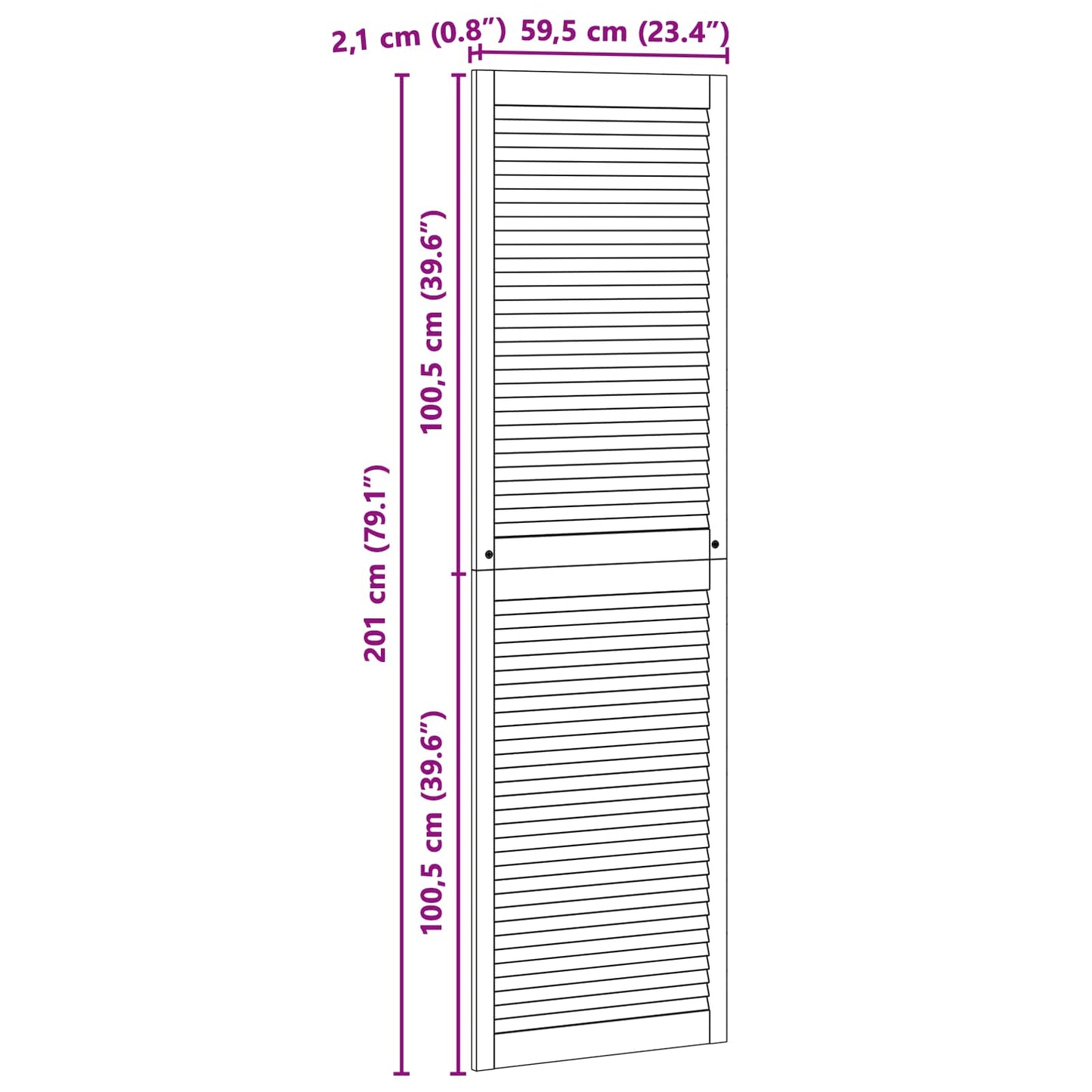 Porta per Armadio con porta 4 pcs Naturale 201 x 2,1 x 59,5 cm | homemem39