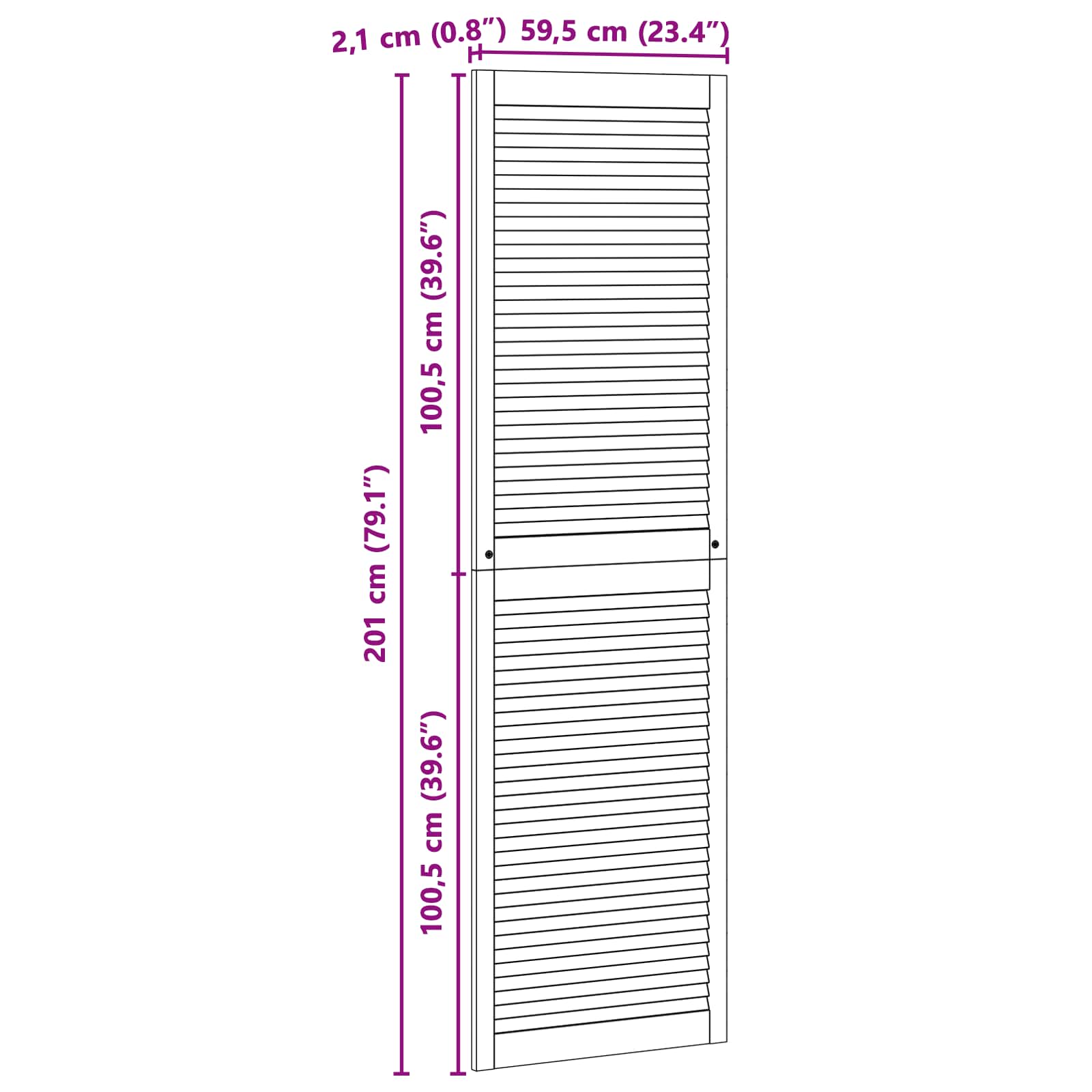 Porta per Armadio con porta 4 pcs Naturale 201 x 2,1 x 59,5 cm | homemem39