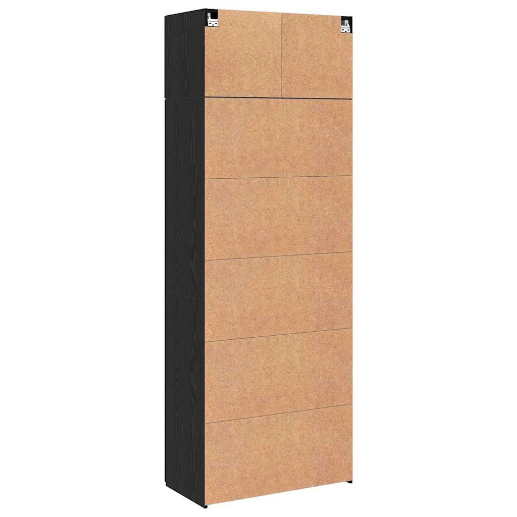 Armadio Rovere nero 80 x 41 x 225 cm Legno multistrato - homemem39