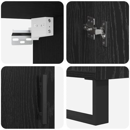 Credenza Rovere nero 69,5 x 34 x 180 cm Legno multistrato - homemem39