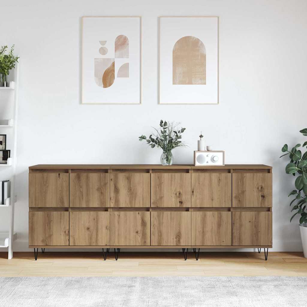 Sideboards 3 pcs rovere artigianale 180 x 35 x 70 cm - homemem39