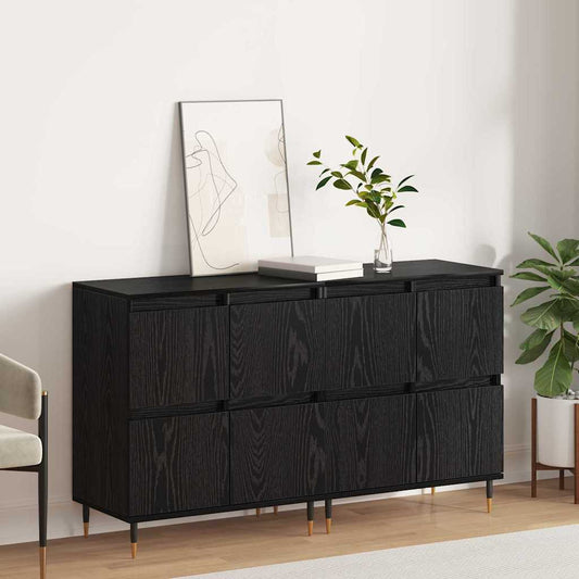 Sideboards 2 pcs Rovere nero 120 x 35 x 70 cm Legno multistrato - homemem39