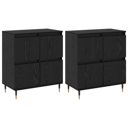 Sideboards 2 pcs Rovere nero 120 x 35 x 70 cm Legno multistrato - homemem39